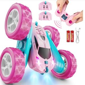 Remote Control Car w/4 Wheel Drive, LED Lights, 360* Flips-9 Stunts, USB-C Charg